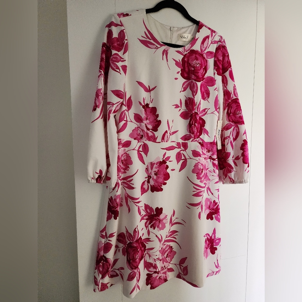 Eliza J Scuba Crepe Fit & Flare Dress
